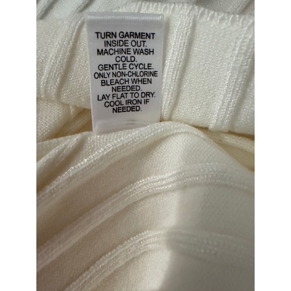Cato Established Women's Cream Ribbed V Neck Sweater Top Plus Size 26/28 Knit - Picture 10 of 10